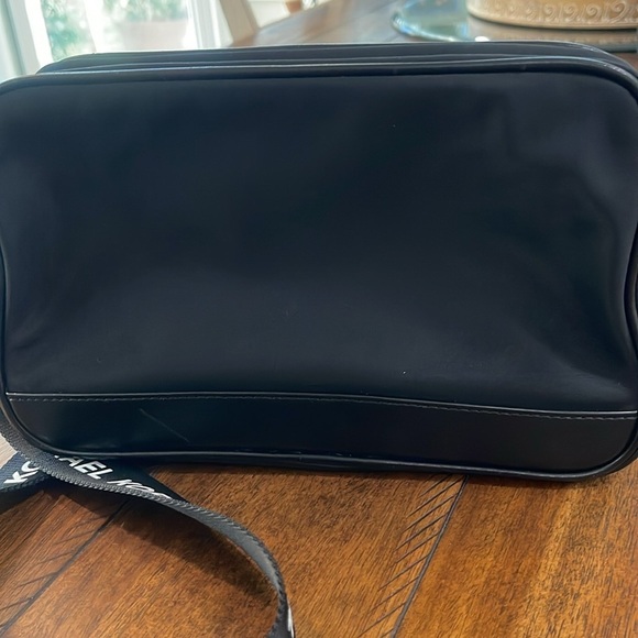 Michael Kors black white nylon camera crossbody bag webbing logo strap - Picture 7 of 17